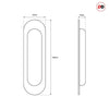One Pair of Burbank 120mm Sliding Door Oval Flush Pulls - Satin Stainless Steel