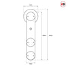 Single Glass Sliding Door - Solaris Tubular Stainless Steel Sliding Track & Geometric Bold 8mm Clear Glass - Obscure Printed Design