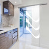 Single Glass Sliding Door - Temple 8mm Clear Glass - Obscure Printed Design - Planeo 60 Pro Kit