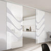 Double Glass Sliding Door - Temple 8mm Obscure Glass - Obscure Printed Design - Planeo 60 Pro Kit