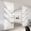 Double Glass Sliding Door - Temple 8mm Obscure Glass - Clear Printed Design - Planeo 60 Pro Kit