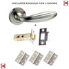 Four Pack Terassa Mediterranean Lever on Rose - Satin Nickel Handle