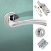 Texas Status Bathroom Lever on Round Rose - Polished Chrome Handle Pack
