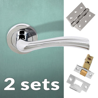 Image: Two Pack Texas Status Lever on Round Rose - Polished Chrome Handle