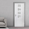 White PVC thistle lightly grained door rhu style glass