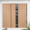 Three Sliding Maximal Wardrobe Doors & Frame Kit - Belize Oak Door - Prefinished