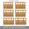 ThruEasi Room Divider - 1930's Oak Solid Frosted Glass Unfinished Double Doors with Double Sides