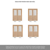 Room Divider - Belize Oak Door Silkscreen Etched Clear Glass Unfinished Door with Single Side