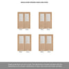 ThruEasi Room Divider - Belize Oak Door Silkscreen Etched Clear Glass Unfinished Door with Single Side
