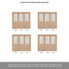 Room Divider - Belize Oak Double Doors Silkscreen Etched Clear Glass Unfinished Double Doors with Single Side