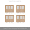 Room Divider - Belize Oak Double Doors Silkscreen Etched Clear Glass Unfinished Double Doors with Single Side