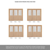 ThruEasi Room Divider - Belize Oak Double Doors Silkscreen Etched Clear Glass Unfinished Double Doors with Single Side