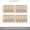 ThruEasi Room Divider - Belize Oak Double Doors Silkscreen Etched Clear Glass Unfinished Double Doors with Double Sides