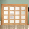 ThruEasi Room Divider - Contemporary Oak Double Doors Frosted Glass Prefinished Double Doors with Double Sides