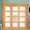 Room Divider - Contemporary Oak Double Doors Frosted Glass Prefinished Double Doors with Single Side