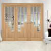 ThruEasi Room Divider - Coventry Contemporary Oak Clear Glass Prefinished Double Doors with Single Side