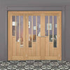 ThruEasi Room Divider - Coventry Contemporary Oak Clear Glass Unfinished Double Doors with Single Side