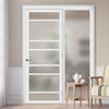 Room Divider - Handmade Eco-Urban® Metropolitan Door DD6405F - Frosted Glass - Premium Primed - Colour & Size Options