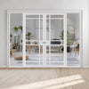 Bespoke Room Divider - Eco-Urban® Leith Door Pair DD6316C - Clear Glass with Full Glass Sides - Premium Primed - Colour & Size Options