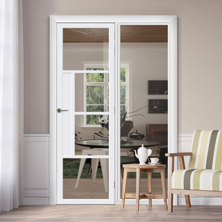 Image: Room Divider - Handmade Eco-Urban® Boston Door DD6311C - Clear Glass - Premium Primed - Colour & Size Options