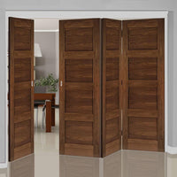 Four Folding Doors & Frame Kit - Coventry Walnut Shaker 3+1 - Prefinished