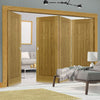 Four Folding Doors & Frame Kit - Ely Oak 3+1 - Unfinished