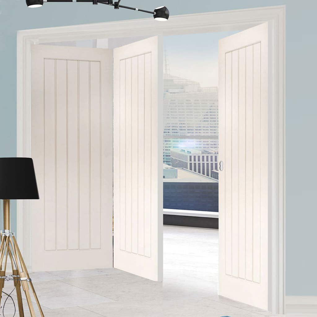 Three Folding Doors & Frame Kit - Ely 2+1 - White Primed