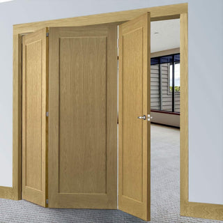 Image: Three Folding Doors & Frame Kit - Walden Oak 3+0 - Unfinished