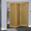 Three Folding Doors & Frame Kit - Ely Oak 3+0 - Unfinished