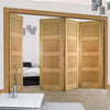 Four Folding Doors & Frame Kit - Coventry Shaker Oak 3+1 - Unfinished