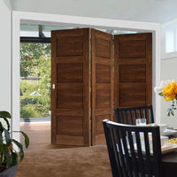 Three Folding Doors & Frame Kit - Coventry Walnut Shaker 3+0 - Prefinished