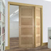 Two Folding Doors & Frame Kit - Coventry Shaker Oak 2+0 - Unfinished