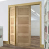 Two Folding Doors & Frame Kit - Coventry Shaker Oak 2+0 - Unfinished