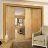 Three Folding Doors & Frame Kit - Galway Oak 2+1 Unfinished