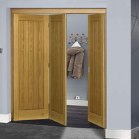 Three Folding Doors & Frame Kit - Ely Oak 2+1 - Unfinished