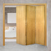 Three Folding Doors & Frame Kit - Galway Oak 3+0 Unfinished