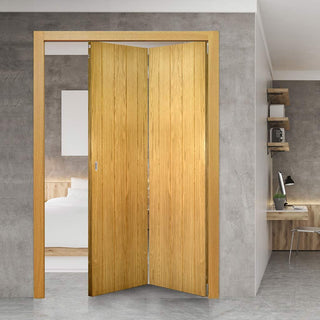 Image: Two Folding Doors & Frame Kit - Galway Oak 2+0 Unfinished