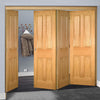 Four Folding Doors & Frame Kit - Kingston oak 3+1 - Unfinished