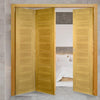 Three Folding Doors & Frame Kit - Pamplona Oak Flush 2+1 - Prefinished