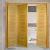 Three Folding Doors & Frame Kit - Pamplona Oak Flush 2+1 - Prefinished