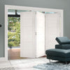 Three Folding Doors & Frame Kit - Pamplona Flush 3+0 - White Primed