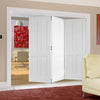 Three Folding Doors & Frame Kit - Eton Victorian Shaker 3+0 - White Primed