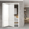 Two Folding Doors & Frame Kit - Coventry Shaker 2+0 - White Primed