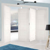 Four Folding Doors & Frame Kit - Pamplona Flush 3+1 - White Primed