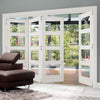 Four Folding Doors & Frame Kit - Coventry Shaker 3+1 - Clear Glass - White Primed