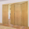 Four Folding Doors & Frame Kit - Galway Oak 3+1 Unfinished