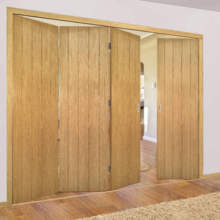 Image: Four Folding Doors & Frame Kit - Galway Oak 3+1 Unfinished