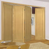 Four Folding Doors & Frame Kit - Walden Oak 3+1 - Unfinished