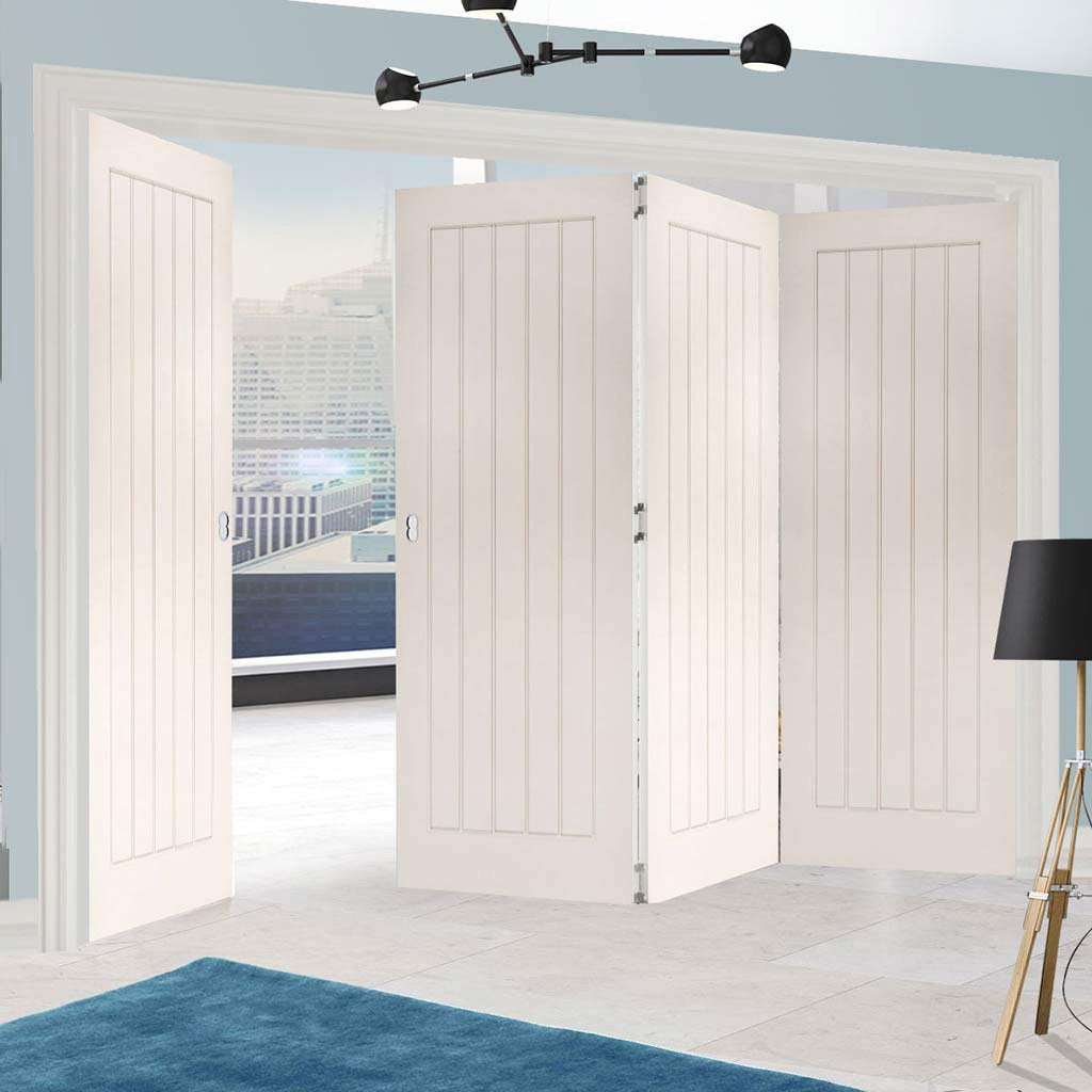 Four Folding Doors & Frame Kit - Ely 3+1 - White Primed