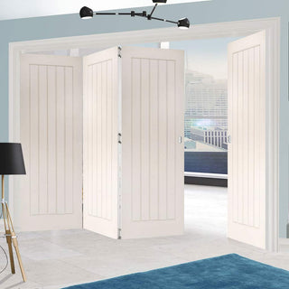 Image: Four Folding Doors & Frame Kit - Ely 3+1 - White Primed